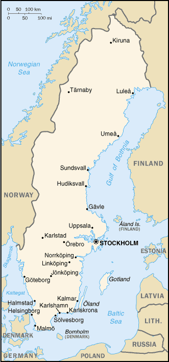 Karte von Schweden